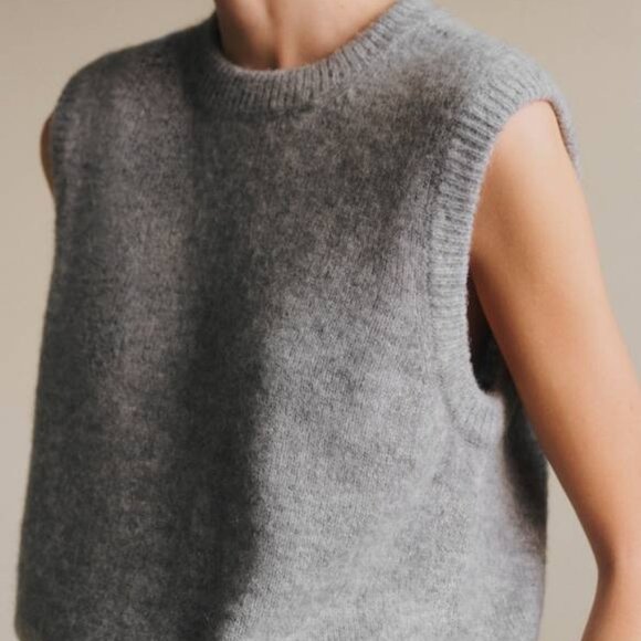 Sezane Samuel Wool Jumper, Mottled Grey Size XXS - Picture 2 of 6